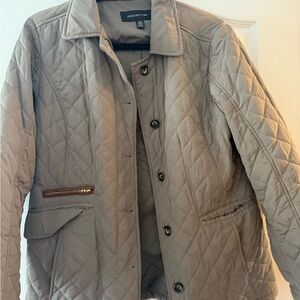 Jones New York Quilted Light Taupe Puffer Jacket